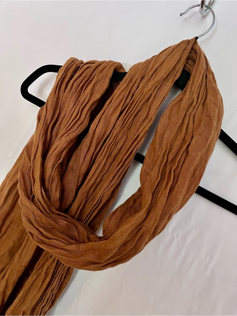 Lightweight Terracotta Linen Scarf - Women Accessories